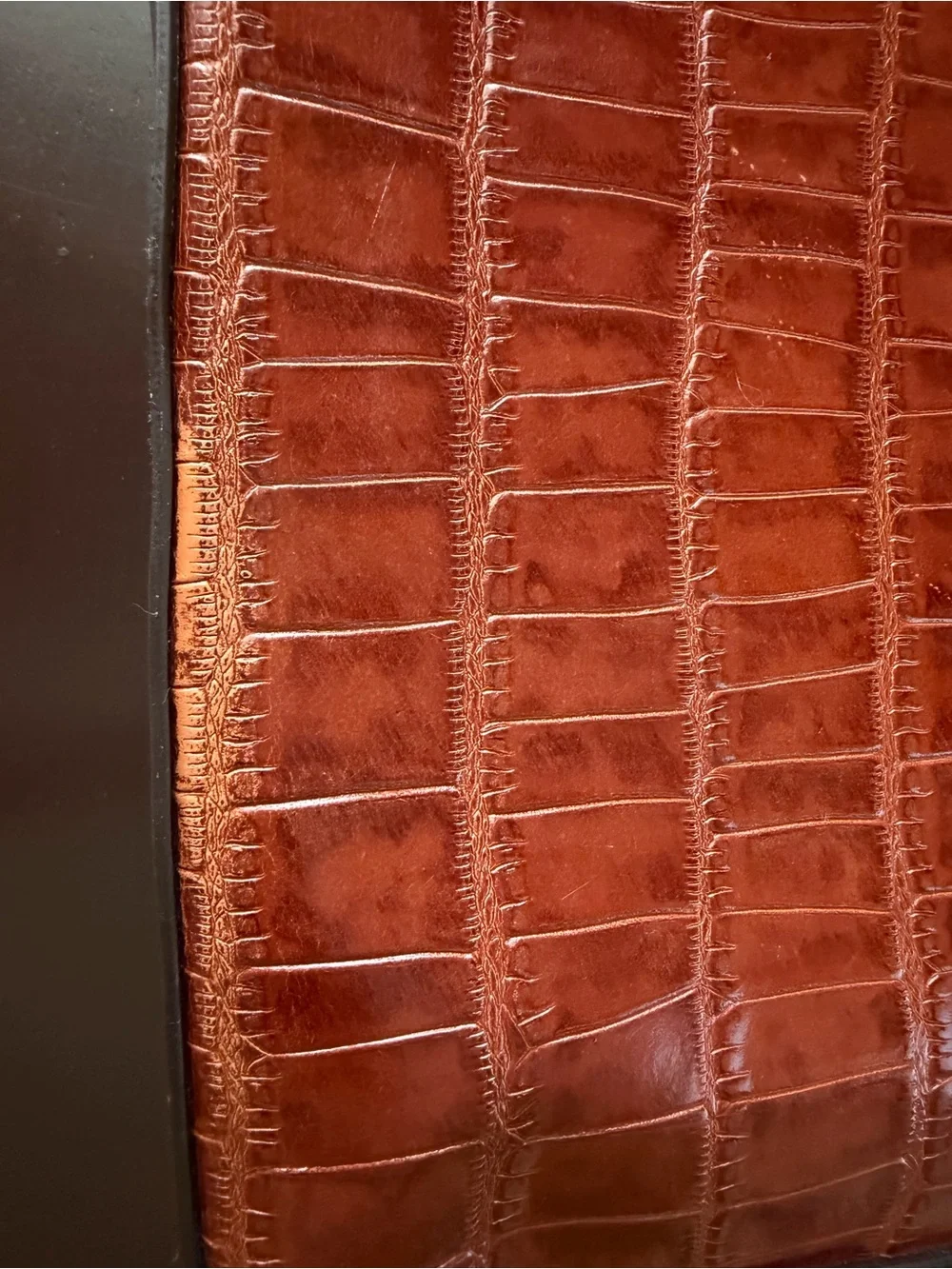 Marc Chantel Vintage Briefcase Attaché Crocodile Embossed Leather